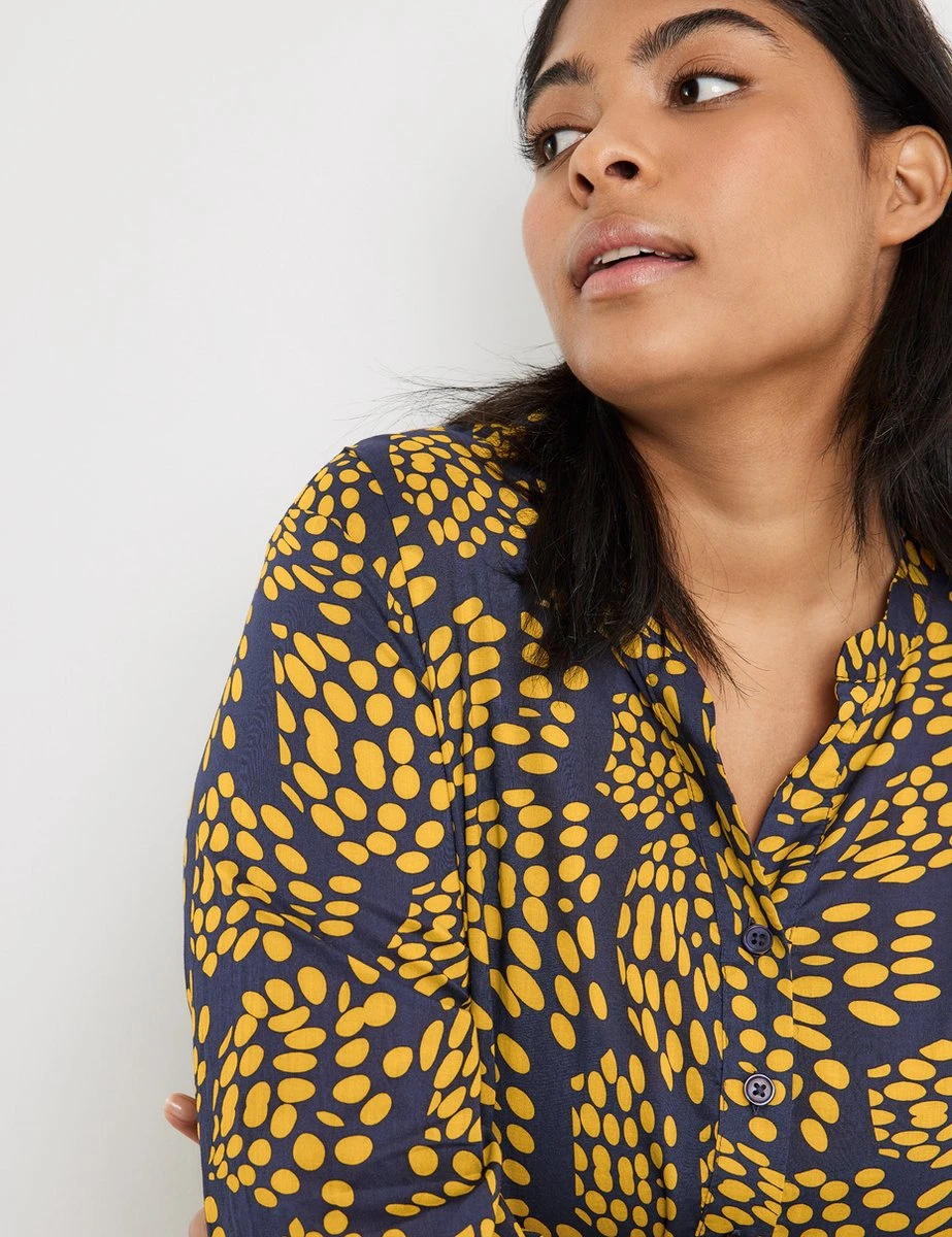 SAMOON Dames Jurk Met A-lijn Mood Blue Gemustert-46 6 SAMOON Dames Jurk Met A-lijn Mood Blue Gemustert-46 - Afbeelding 6