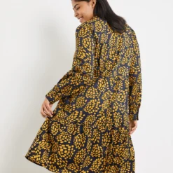 SAMOON Dames Jurk Met A-lijn Mood Blue Gemustert-46 9 SAMOON Dames Jurk Met A-lijn Mood Blue Gemustert-46 -Trendy Meid Verkoop 952x1200 6